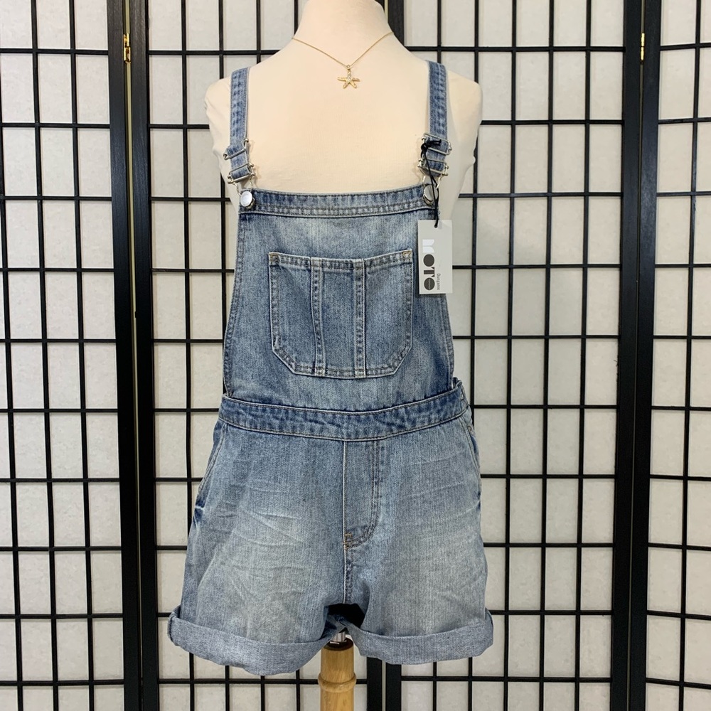 NWT TopShop Moto overalls shorts denim